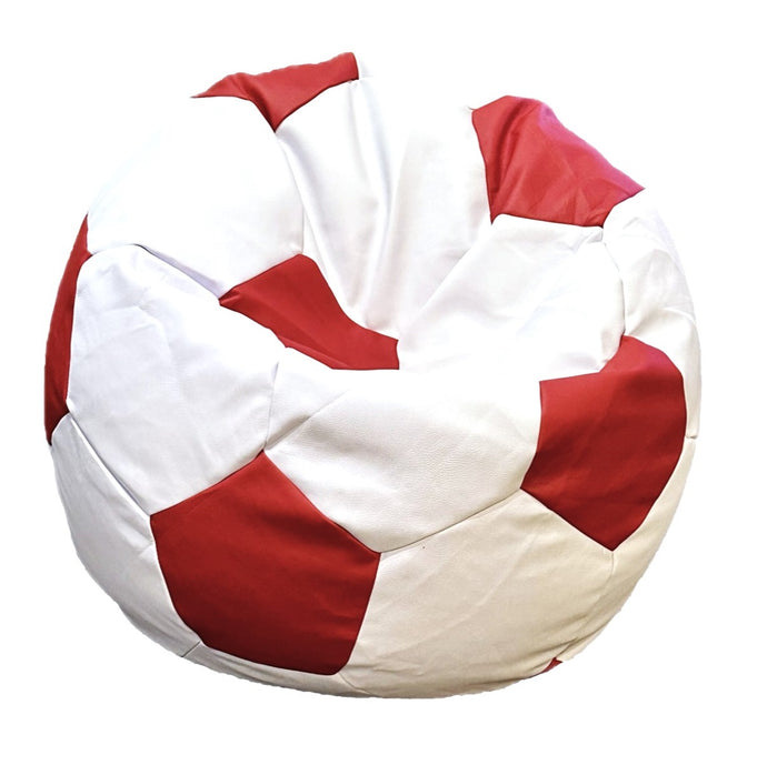 Soccerball Kids White and Red Bean Bag Chair