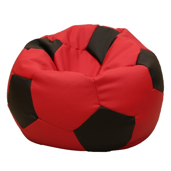Soccerball Kids Red and Black Bean Bag Chair