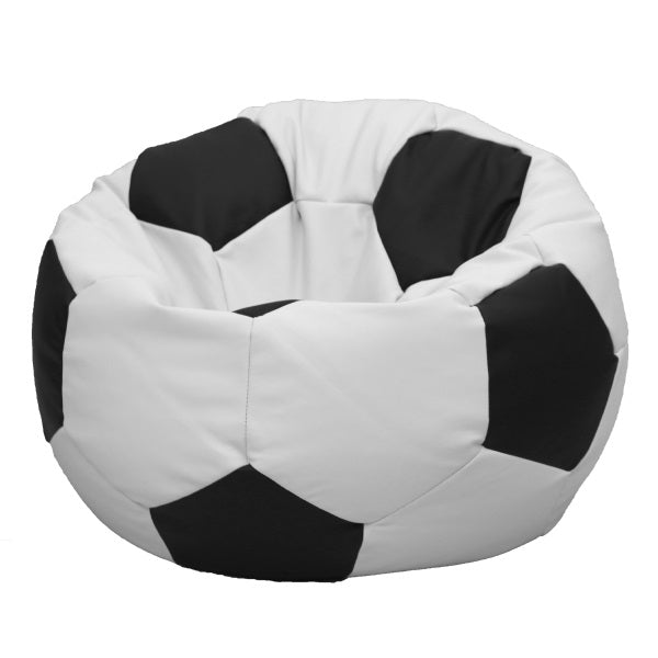 Soccerball Kids White and Black Bean Bag Chair