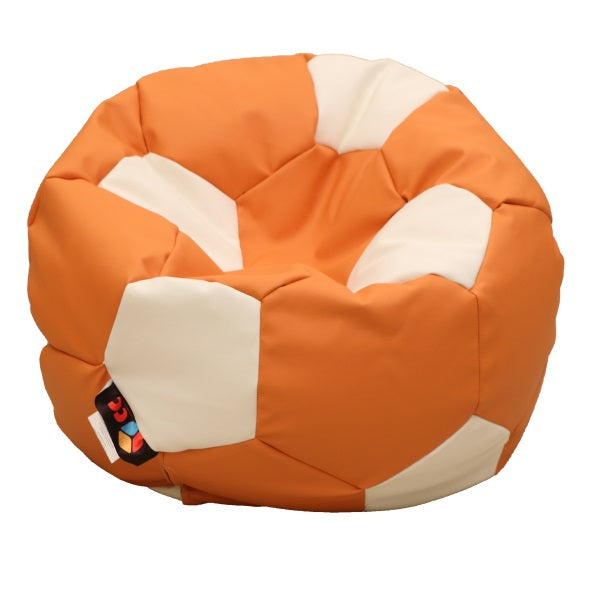 Soccerball Kids Orange and White Bean Bag Chair